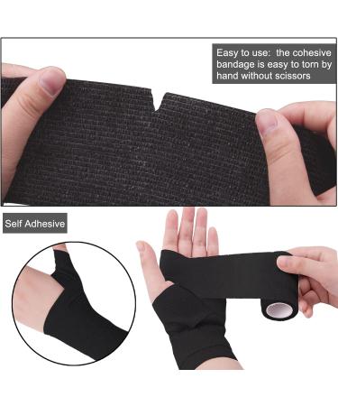 BQTQ 3 Inch Self Adherent Bandage Wrap Tape for Ankle Sprains - 8 Rolls Black Athletic Tape for Human and Animals - Buy Online on GoSupps.com