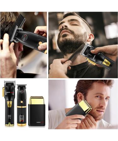 Premium Zero Gapped Hair Clippers & Foil Shaver Set for Men | Cordless Rechargeable Beard Trimmer Kit with LED Display Perfect Gifts for Men - Buy Online on GoSupps.com