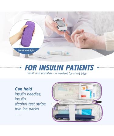 Youshares Insulin Cooling Bag for Diabetes | Travel Bag for Insulin Pens & Syringes | Diabetic Accessories with Cooling Packs (Violet) - Buy Online on GoSupps.com