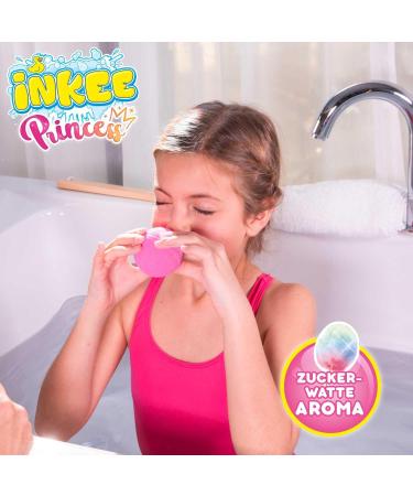 INKEE Boule de bain Princesse - Bombe de Bain Enfant avec Surprise Figurine Princesse l'int rieur Parfum Barbe Papa & Huile d Amande Douce 100g Test e Dermatologiquement Rose Ou Violet 1 unit (Lot de 1) - Buy Online on GoSupps.com