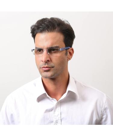 MMOWW 4-Pack Randless Reading Glasses for Men & Women - Clear Rectangular Blue Light Blocking (2 Black + 2 Blue 1.5x) - Stylish & Comfortable International Shipping - Buy Online on GoSupps.com