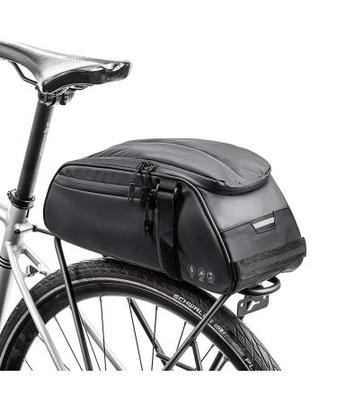 Number-one Bicycle Rear Rack Bag, 8L Multifunctional Waterproof Bike Rack Seat Bag Bike Saddle Bag Outdoor Bicycle Pannier Trunk Shoulder Handbag Bag (Black)