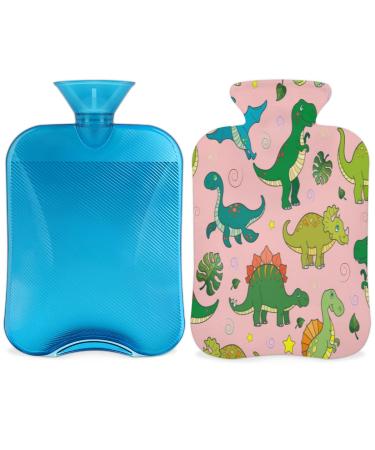 Dinosaur-Kawaii heat bottle with a fluffy cover 2 l capacity cute dinosaur bottle for cozy nights relieves pain back neck and shoulders