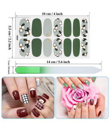 224-Piece Fresh Floral Full Nail Wraps & Stickers Manicure Kit with File - Self-Adhesive Nail Decals for Women & Girls - Buy Online on GoSupps.com