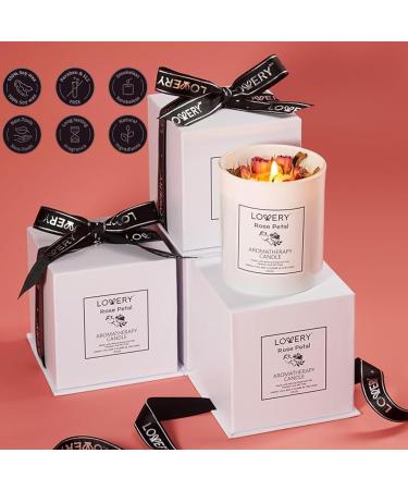 Rose Scented Candle with Dried Flowers - 9oz Soy Wax 55h Burn Perfect Aromatherapy Gift for Women Birthday & Self Care Ideas for Moms - Buy Online on GoSupps.com