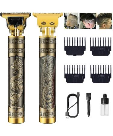 Hair Clippers Men Beard Trimmer Men Electric Hair Clippers for Men with 4 Limit Combs Precision Outliner Trimmer-Smooth Clipping Sharp Shavers-USB Type-C Charging Gifts for Men (Dragon)