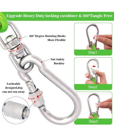 Green Dog Tie Out Cable Lead With Steel Buckle 3/6/9/15m Dog Runner Cable with Swivel Hook Dog Leash Run Tether for Yard Outdoor Camping for Dogs Pets Up to 500 LB(3m) 3M Green - Buy Online on GoSupps.com