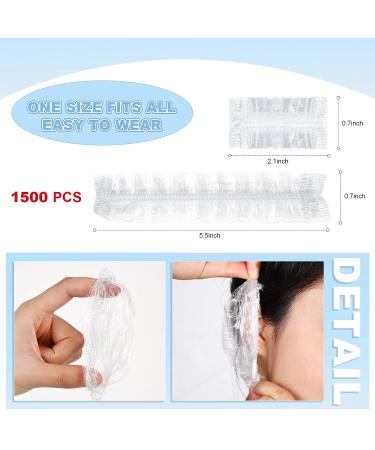 Sabary 1500 Pcs Waterproof Disposable Ear Covers for Shower - Clear Plastic Ear Protectors for Hair Dye, Bathing, Spa | Bulk Pack - Buy Online on GoSupps.com