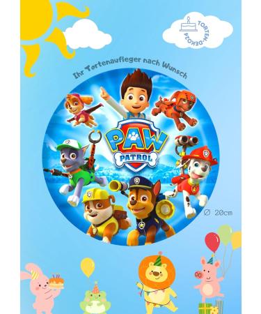 Fondant Cake Topper 20cm - Paw Patrol Edible Photo Sugar Image for Cakes - Buy Online on GoSupps.com