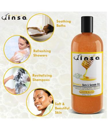 Botanical Bath & Shower Gel with Essential Oils | Nourishing Honey & Shea Cleanser for Luxurious Bathing | International Shipping - Buy Online on GoSupps.com