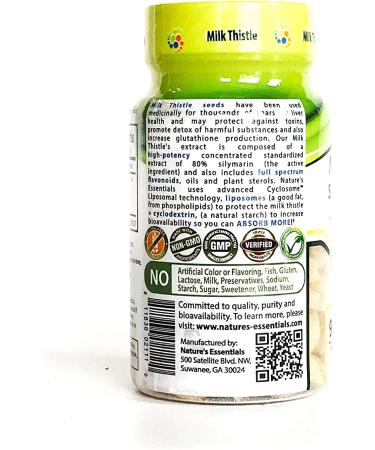 NATURE'S ESSENTIALS Liposomal Milk Thistle 250mg | Full-Spectrum Silymarin | Maximum Absorption Formula | 3 Month Supply | Non-GMO, Gluten-Free, Vegetarian | Lab Certified | Made in USA - Buy Online on GoSupps.com