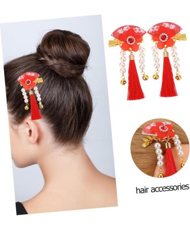 Beatifufu 1 Pair Hair Accessories Tassel Hair Holder Floral Barrette Han-style Hair Clip Hair Styling Holder Floral Hair Grip Hair Styling Pin Antiquity Hair Grip Hair Styling Grip - Buy Online on GoSupps.com