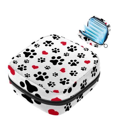 Women's binding-up bags Dog paw Red Hearts Pattern Women Bind bag Tampon storage bag Zezenb cken Menstrual Betting bags Multi07