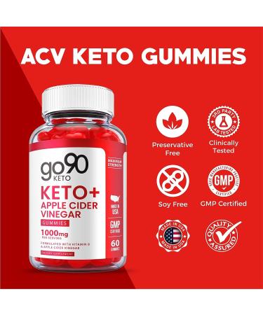Go90 Keto Gummies - Vegan Formula with ACV, Vitamin B12 & Pomegranate Juice - 60 Gummies for Weight Loss - Shark Tank Approved - Buy Online on GoSupps.com