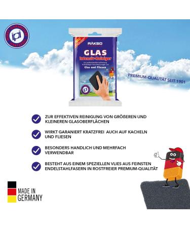 Rakso Glass Intensive Cleaner - 4 Disc Set | Scratch-Free Stainless Steel Wool for Glass & Tile | 4x1 Pieces Ideal for Wall & Floor Cleaning - Buy Online on GoSupps.com