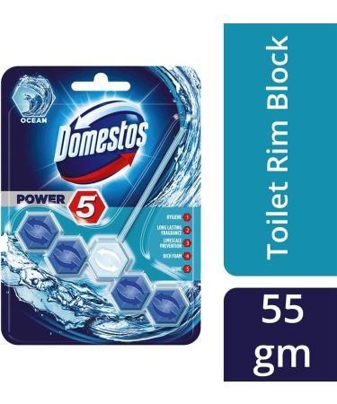 Domestos Power 5 Toilet Rim Block Ocean - 1 Piece Pine - Pack of 1 - Buy Online on GoSupps.com