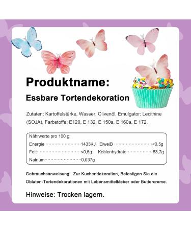 56 Pieces Edible Butterflies for Cake Decoration | Colorful Tortendeko & Muffin Decor | Perfect for Weddings & Birthdays - Buy Online on GoSupps.com