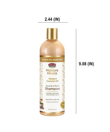 African Pride Moisture Miracle Honey & Coconut Oil Shampoo - 16 oz Family Size, Sulfate-Free, Color Safe for Natural Coils & Curls - Buy Online on GoSupps.com
