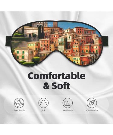 Beautiful Italy Print Soft Eye Mask | Sleep Mask for Men & Women | Travel Comfort & Relaxation - Buy Online on GoSupps.com