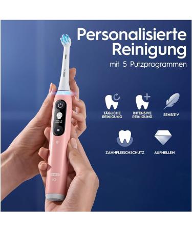 Oral-B io Series 6 Sensitive Edition Electric Toothbrush - 2 Brush Heads 5 Cleaning Modes Stylish Brown & Pink Sand Design - International Shipping Available - Buy Online on GoSupps.com