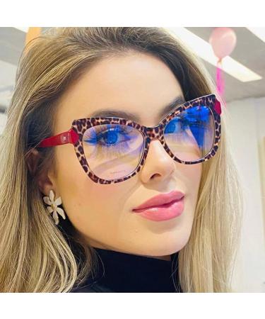 SERONI TR90 Cat Eye Blue Light Blocking Glasses - UV Protection for Men & Women | Stylish Black-Leopard 54mm Reading Frames - Buy Online on GoSupps.com