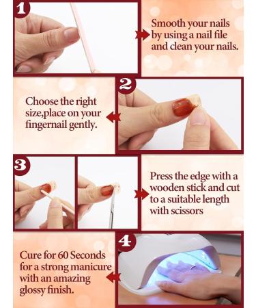 Kalolary Semi-Cured Gel Nail Wraps - Amber Full Wrap Stickers | Long Lasting Salon Quality for Autumn | Includes Nail File & Wood Stick - Buy Online on GoSupps.com
