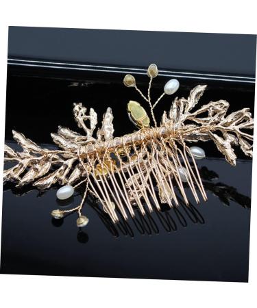 DOITOOL Gold Side Comb Hair Crystals Decor Alloy Hair Comb Hair Claw Hatchet Comb Floral Headpiece Crystal Flower Comb Rhinestone Headpiece Crystal Decor Accessories Pearl Bride - Buy Online on GoSupps.com