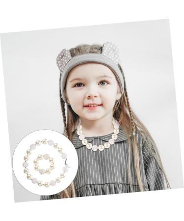 Toyvian 2 Sets Necklace Set Girls Jewelry Bracelets for Kids Necklace for Girls Necklace Pearl Girl Pearl Jewelry Kid Simulated Pearl Neckalce Faux Pearl Child White Acrylic - Buy Online on GoSupps.com