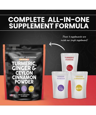 3in1 Turmeric, Ginger, Cinnamon Powder Supplement | Made in USA | for Health, Cooking & Baking | Premium Quality | Alternative to Pills - Buy Online on GoSupps.com