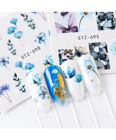 Cyalean Nail Art Stickers 24 Sheets Water Transfers DIY Art Nail Stickers Self Adhesive Colorful Flowers Watermark Nail Sticker for Women Girls Manicure DIY and as Kids Craft Art - Buy Online on GoSupps.com