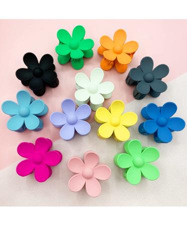 12 PCS Large Daisy Flower Claw Clips for Women - Cute Matte Hair Clips - Strong Hold for Thin to Thick Hair - 12 Colors Available - Buy Online on GoSupps.com
