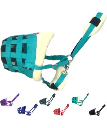 Majestic Ally Mink Horse Muzzle Halter Fleece Padded Turquoise