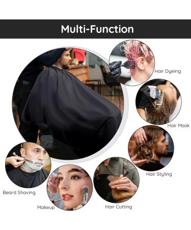 Segbeauty Barber Cape - Professional 55x63 Black Hair Cutting Cape with Adjustable Neck Size & Neck Duster Brush for Stylist - Ideal for Home Use & Salons - Buy Online on GoSupps.com