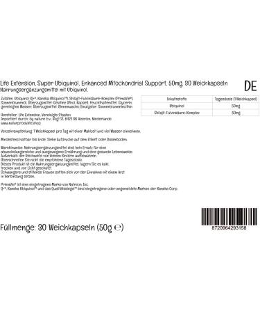 Life Extension Super Ubiquinol 50mg - 30 Softgels | Kaneka-Ubiquinol | Lab Tested, Gluten Free, Soy Free, Non-GMO - Buy Online on GoSupps.com