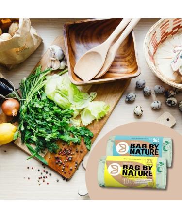 20L Organic Waste Bags with Handle - 56 Compostable & Biodegradable Bags Made in Germany Tear-Resistant Climate-Neutral | Available in 6L 10L 30L - Buy Online on GoSupps.com