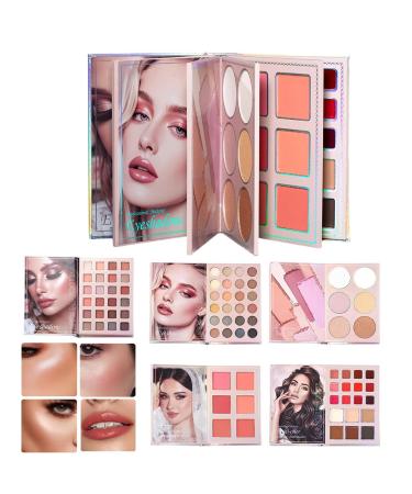 Palette Maquillage Livre Voyage Coffret Maquillage Portable Highlighter longue tenue | Pour tudiants Voyageurs D butants Quotidien F tes Mariage Et