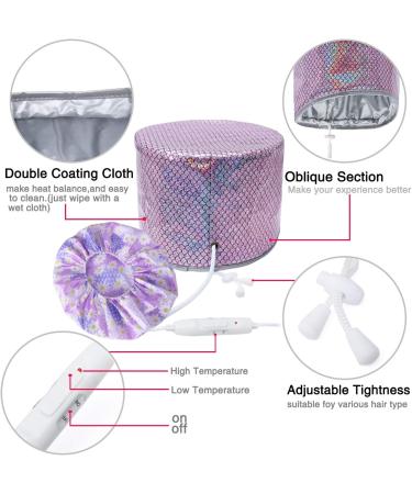 YISJION Hair Steamer Heat Cap for Deep Conditioning - Shining Colorful - Buy Online on GoSupps.com