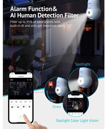 LaView 4MP Bulb Security Camera | 2K Wireless Outdoor Indoor | Motion Detection, Audible Alarm | Easy Installation | Alexa Compatible - Buy Online on GoSupps.com