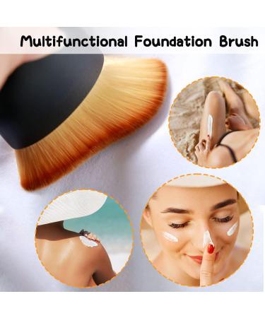 Tanning and Makeup Brush Angled Flat Foundation Brush Fake Tan Brush Contouring Brush Blush Brush for Liquid Foundation Cream or Cosmetics - Buy Online on GoSupps.com