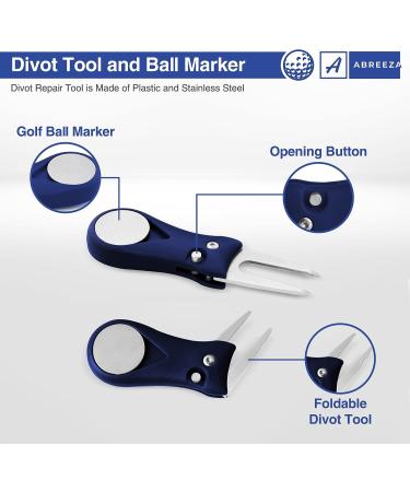 Men's Navy Blue Microfiber Golf Towel with Waffle Pattern Tri-fold Design & Cleaning Brush - Buy Online on GoSupps.com