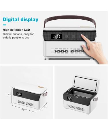 Portable Medicine Cooler Box with LCD Touch Screen - Ideal for Home & Travel | Double Layer Celsius Temperature Control - Buy Online on GoSupps.com