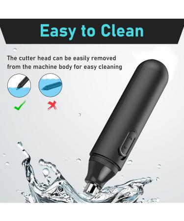 Nose Hair Trimmer Eyebrow Ear Hair Trimmer for Men Women Professional Painless Battery-Operated Facial Hair Trimmer with Dual Edge Spinning Blades Waterproof Easy to Clean Quiet Operation - Black - Buy Online on GoSupps.com