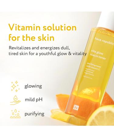 Face Republic Vita Glow Niacin Toner 160mL | Vitamin Complex & 7 Hyaluronic Acids | Purifying & Vitalizing Korean Skincare | No Artificial Fragrance | Cruelty-Free - Buy Online on GoSupps.com