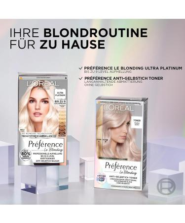L'Or al Paris Pr f rence Le Blonding Hair Toner - Anti-Yellow Tint for Cool Blonde & Intense Shine | Ammonia-Free Platinum Ice - Buy Online on GoSupps.com