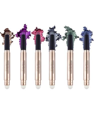 Eyeshadow Stick Set | Makeup Eyeshadow Pencil Crayon 6 Colors - Long Lasting Natural Eye Shadow Highlighter Stick for Women Daily Use and Pochy B(7# 12#) - Buy Online on GoSupps.com