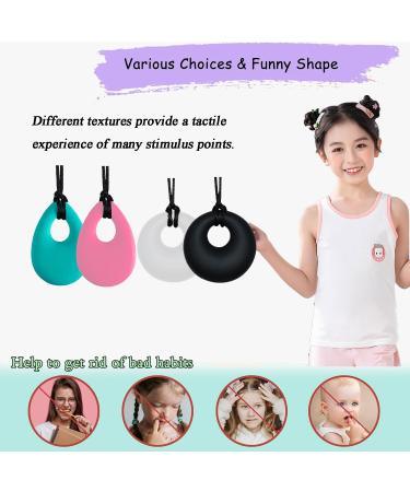 TDAH Children's Chew Collar - 4 Pack Sensory Chew Collars for Teething Autism & ADHD Relief - Buy Online on GoSupps.com