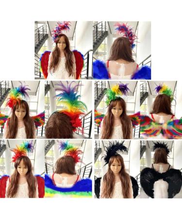 hgnxa Feather Headband Fascinator Headband Cosplay Hair Hoop 1920s Style Headpiece Vintage Feather Hair Accessory for Women Pink - Buy Online on GoSupps.com