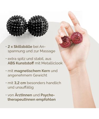 2x DBT Skills Hedgehog Ball - Magnetic Acupressure Stress Relief & Massage - Silver 32mm for Tension Mobility & Concentration - Buy Online on GoSupps.com