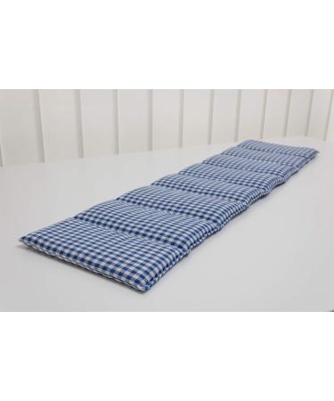 Large 75x20cm Blue-White Rapeseed Pillow - 8-Chamber Heat Pad & Grain Pillow for Ultimate Comfort - Buy Online on GoSupps.com