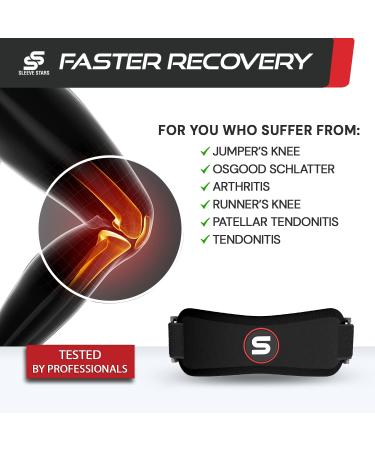 Sleeve Stars Patella Strap Knee Brace for Kids, Youth, Women & Men - Swedish Brand for Arthritis & Tendonitis Support (Black) - Buy Online on GoSupps.com